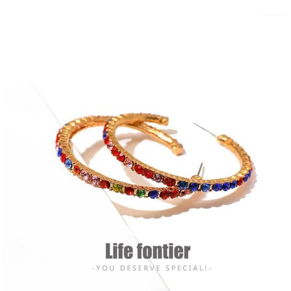 lifefontier elegant large hoop earrings colorful rhinestone round circle loop earrings female bridal wedding jewelry brincos1, Golden;silver
lifefontier elegant large hoop earrings colorful rhinestone round circle loop earrings female bridal wedding jewelry brincos1, Golden;silver