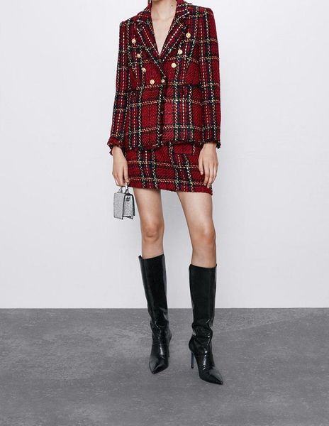two piece dress office ladies red plaid blazer and mini skirt suit vintage tweed suits jackets houndstooth coats female autumn winter girls, White
two piece dress office ladies red plaid blazer and mini skirt suit vintage tweed suits jackets houndstooth coats female autumn winter girls, White