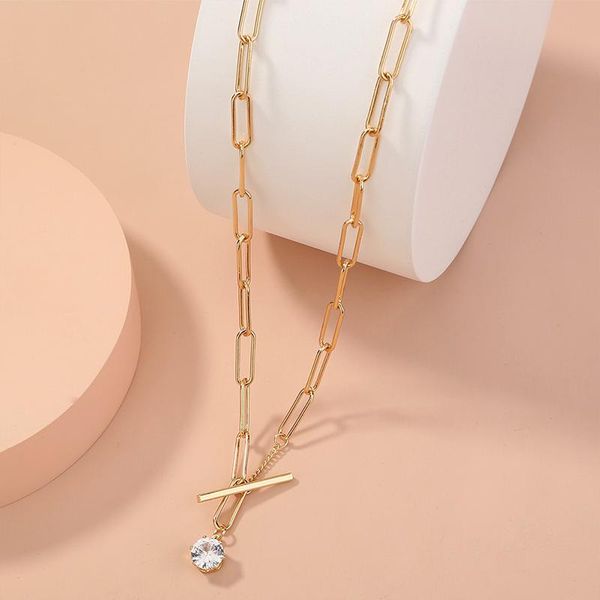 chains canner simple style trend street fine lattice chain square t buckle necklace shiny zircon pendant clavicle jewelry, Silver
chains canner simple style trend street fine lattice chain square t buckle necklace shiny zircon pendant clavicle jewelry, Silver