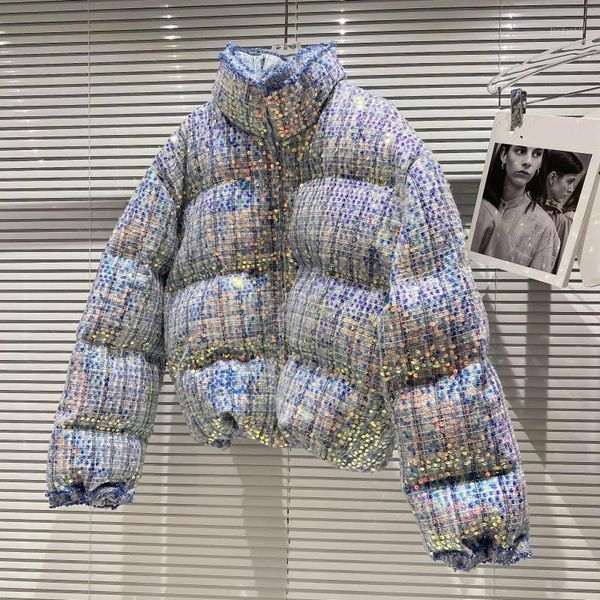 deat 2020 winter women new style fashion long sleeve stand collar colorful sequins decoration slim thicked casual coat rc8691, Black
deat 2020 winter women new style fashion long sleeve stand collar colorful sequins decoration slim thicked casual coat rc8691, Black
