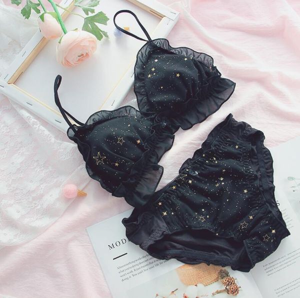 star starry star girl heart lolita bra set japanese small chest underwear suit lovely lace steel ring soft girl student bra y200708, Red;black
star starry star girl heart lolita bra set japanese small chest underwear suit lovely lace steel ring soft girl student bra y200708, Red;black