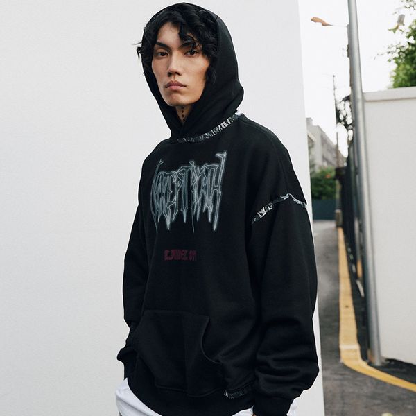 male fashion streetwear hiphop hoodie with hood personality oversize clothing fall shoulder dark style hoodies, Black
male fashion streetwear hiphop hoodie with hood personality oversize clothing fall shoulder dark style hoodies, Black