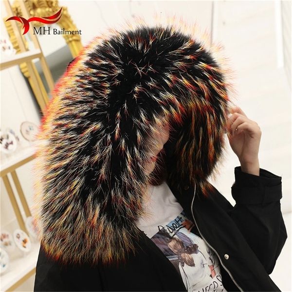 winter new large size natural real raccoon fur collar warm scarf ladies shawl y201024, Blue;gray
winter new large size natural real raccoon fur collar warm scarf ladies shawl y201024, Blue;gray