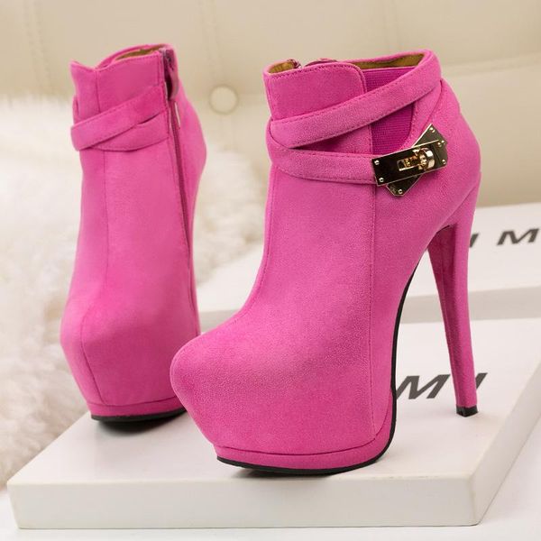 boots pink winter women shoes spring suede side zipper 14cm high heels ankle for womens woman, Black
boots pink winter women shoes spring suede side zipper 14cm high heels ankle for womens woman, Black