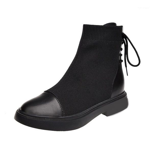 boots flying woven ankle female autumn and winter korean students after the tie black small with elastic thin boots1
boots flying woven ankle female autumn and winter korean students after the tie black small with elastic thin boots1