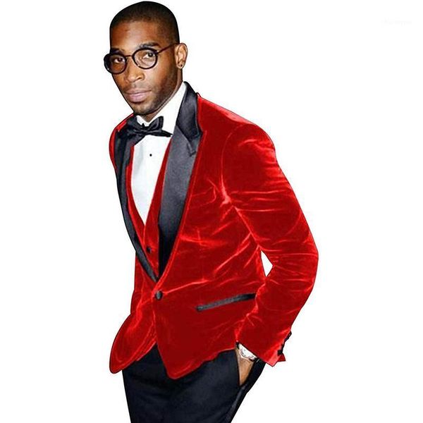 men's red velvet slim fit suit for african groom wedding blazer masculino 3 piece jacket vest and pants sets one button tuxedos1, White;black
men's red velvet slim fit suit for african groom wedding blazer masculino 3 piece jacket vest and pants sets one button tuxedos1, White;black