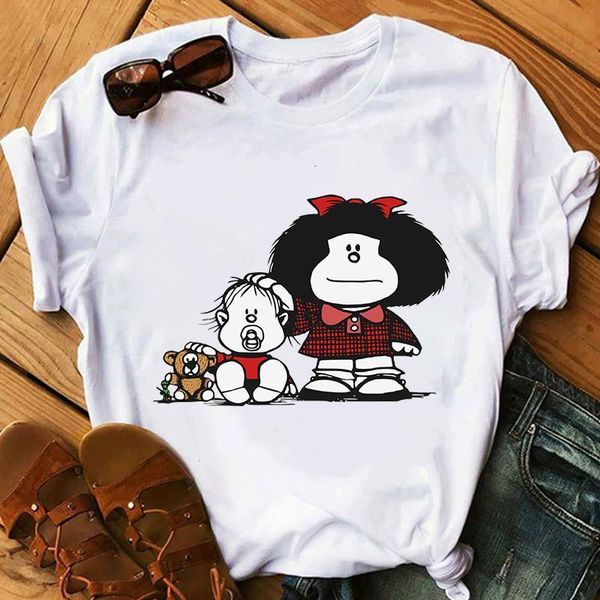 mafalda t-shirt women fashion o-neck tshirt harajuku cartoon cute print t shirt women short sleeve tee casual kawaii tshirt, White 
mafalda t-shirt women fashion o-neck tshirt harajuku cartoon cute print t shirt women short sleeve tee casual kawaii tshirt, White