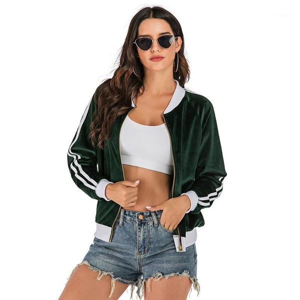 autumn winter women's casual baseball jacket uniform outwear coat long sleeve crew collar striped baseball jacket for woman1, Black;brown
autumn winter women's casual baseball jacket uniform outwear coat long sleeve crew collar striped baseball jacket for woman1, Black;brown