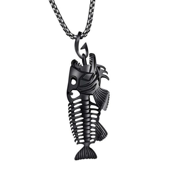 new fish bone fish skeleton stainless steel pendant chain necklace jewellery black, gold, silver color
new fish bone fish skeleton stainless steel pendant chain necklace jewellery black, gold, silver color