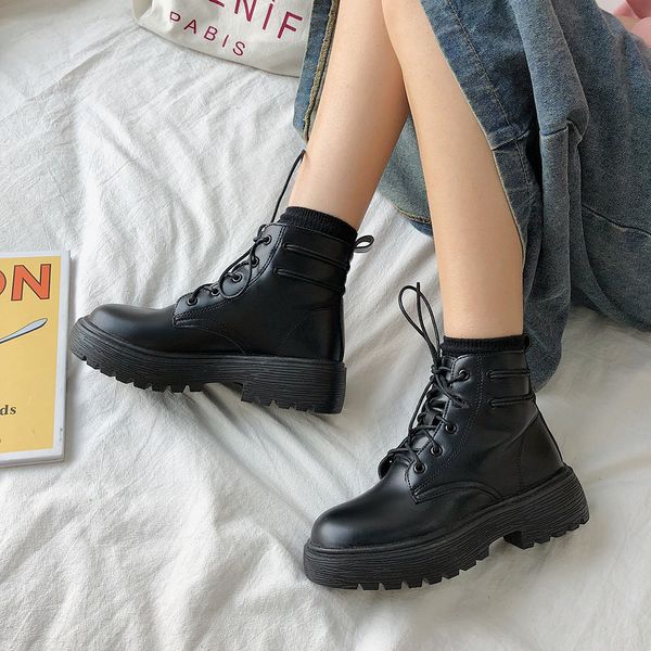 martin boots 2020 women shoes autumn new retro british style fashion single boots lace up motorcycle boots c1120, Black 
martin boots 2020 women shoes autumn new retro british style fashion single boots lace up motorcycle boots c1120, Black