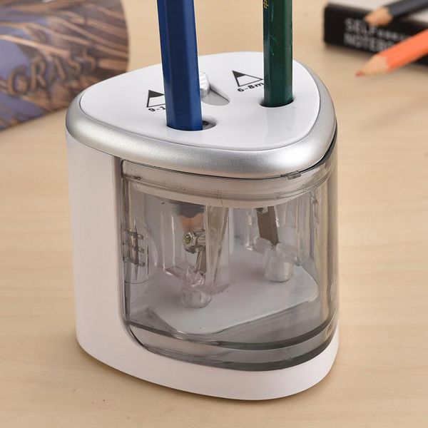 1pcs Double Hole Touch Switch Pen Sharpener Electric Auto Pencil Sharpener For 6-12mm Pencil Color Pencil School Home Stationery