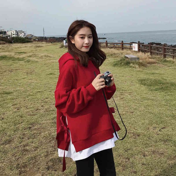 hoodies thin fashion sweater women's wear spring and autumn 2021 loose korean fake two-piece lazy top, Black
hoodies thin fashion sweater women's wear spring and autumn 2021 loose korean fake two-piece lazy top, Black