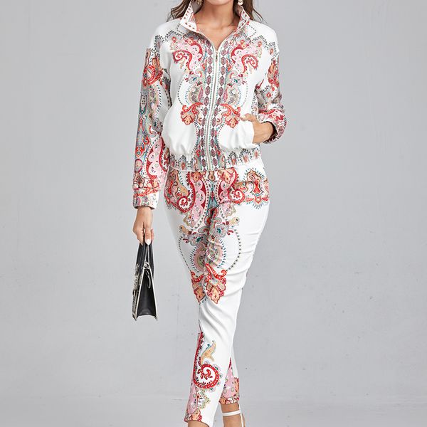 spring new retro print sleeve thin coat fitting elastic temperament long style women suit 6e34, White
spring new retro print sleeve thin coat fitting elastic temperament long style women suit 6e34, White