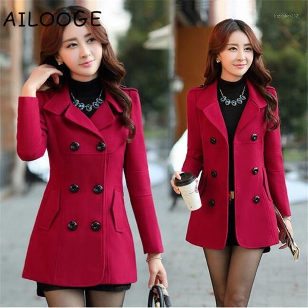 women's wool & blends winter woolen coats for women fashion solid double breasted overcoat turn-down collar slim outerwear female trenc, Black
women's wool & blends winter woolen coats for women fashion solid double breasted overcoat turn-down collar slim outerwear female trenc, Black