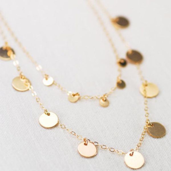 fashion double layer coin necklace bohemia round sequins choker necklace pendant on neck chain jewelry1, Golden;silver
fashion double layer coin necklace bohemia round sequins choker necklace pendant on neck chain jewelry1, Golden;silver
