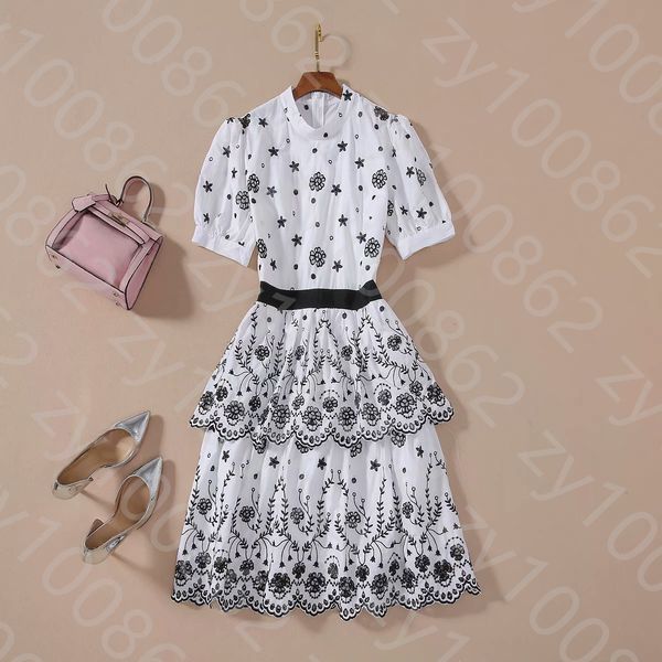 european and american women's dress 2020 summer new styles short - sleeved stand - collar flower embroidery fashion white dress, Black;gray
european and american women's dress 2020 summer new styles short - sleeved stand - collar flower embroidery fashion white dress, Black;gray
