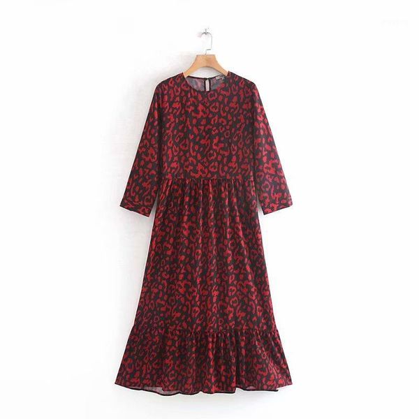 new women vintage red leopard print straight dress ladies o neck animal pattern hem ruffles vestidos casual midi dresses ds28371, Black;gray
new women vintage red leopard print straight dress ladies o neck animal pattern hem ruffles vestidos casual midi dresses ds28371, Black;gray