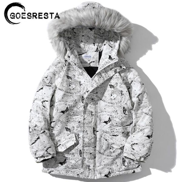 men's down & parkas brand winter koi print jacket men parka 2021 hooded fur collar streetwear retro coats harajuku oversized jackets, Black
men's down & parkas brand winter koi print jacket men parka 2021 hooded fur collar streetwear retro coats harajuku oversized jackets, Black