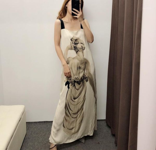 women spaghetti strap dress autumn 2019 new fashion character prints modern girl casual long dresses1, Black;gray
women spaghetti strap dress autumn 2019 new fashion character prints modern girl casual long dresses1, Black;gray