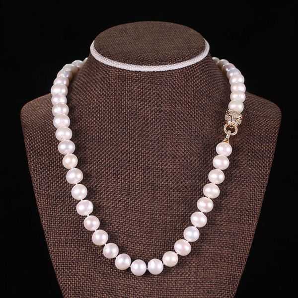 new four styles 10-11mm white pink purple black freshwater pearl micro inlay zircon leopard head buckle accessories necklace long 55cm, Silver
new four styles 10-11mm white pink purple black freshwater pearl micro inlay zircon leopard head buckle accessories necklace long 55cm, Silver