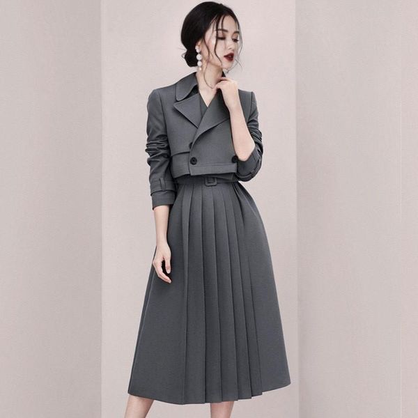 two piece dress fashion formal skirt suits for women belt notched slim blazer jackets and mid long plaid skirts set female outfit 2021, White
two piece dress fashion formal skirt suits for women belt notched slim blazer jackets and mid long plaid skirts set female outfit 2021, White