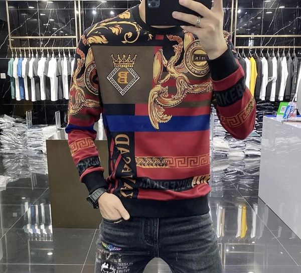 trendy sweater men's fall/winter new style plus velvet thick printing round neck pullover bottoming shirt, White;black
trendy sweater men's fall/winter new style plus velvet thick printing round neck pullover bottoming shirt, White;black
