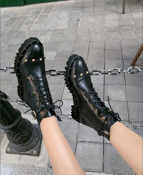 new arrival autumn and winter womens ankle rivet real leather knight square heel metal buttons boots size 34-42, Black
new arrival autumn and winter womens ankle rivet real leather knight square heel metal buttons boots size 34-42, Black