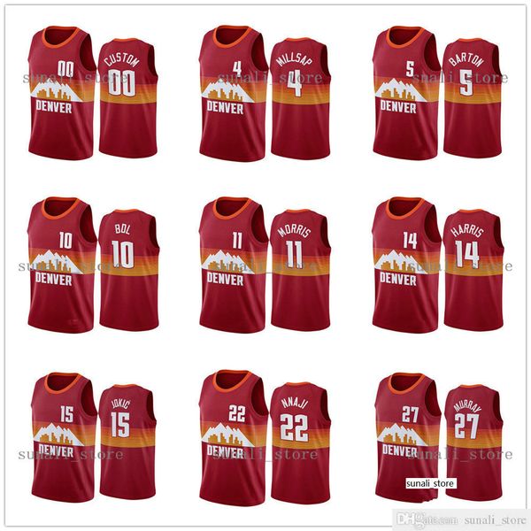 2020-21 city orange jokic nikola jamal murray paul millsap gary harris will barton monte morris 10 bol zeke nnaji tyler cook jersey edition, Black;red
2020-21 city orange jokic nikola jamal murray paul millsap gary harris will barton monte morris 10 bol zeke nnaji tyler cook jersey edition, Black;red