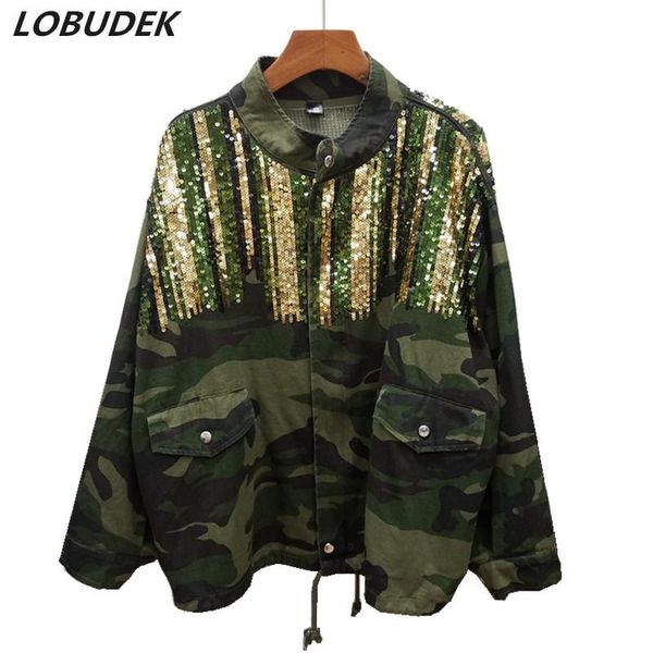 4 colors women's green camouflage coat autumn winter tide fashion colorful sequins loose windbreaker overcoat trench outerwear, Tan;black
4 colors women's green camouflage coat autumn winter tide fashion colorful sequins loose windbreaker overcoat trench outerwear, Tan;black