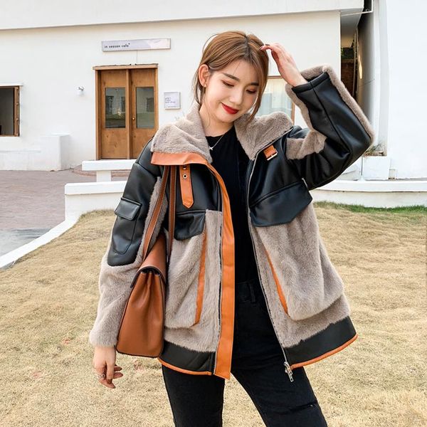 high grade brand mink cashmere locomotive leather fur jackets women winter warm stand collar coats female plush faux fur jacket, Black
high grade brand mink cashmere locomotive leather fur jackets women winter warm stand collar coats female plush faux fur jacket, Black
