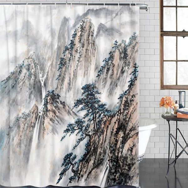 bathroom curtain landscape ink painting waterproof fabric shower curtain bathroom decoration shower &12 hook1
bathroom curtain landscape ink painting waterproof fabric shower curtain bathroom decoration shower &12 hook1