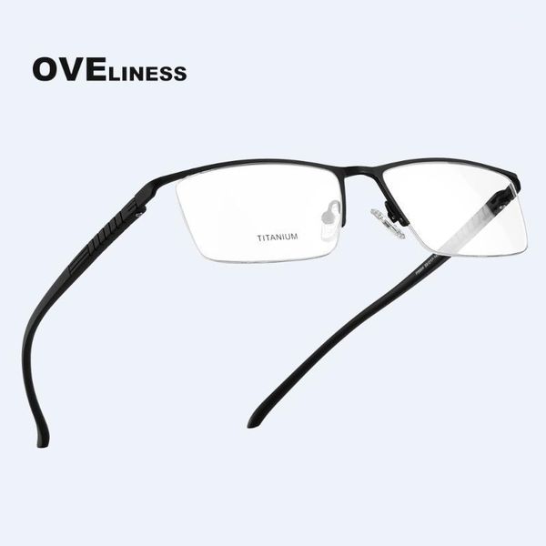 fashion men's eyeglasses frames male optical glasses frame for men myopia prescription glasses half metal titanium alloy eyewear1, Black
fashion men's eyeglasses frames male optical glasses frame for men myopia prescription glasses half metal titanium alloy eyewear1, Black