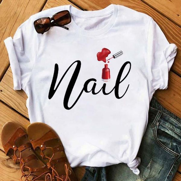 women t shirt 3d nail polish printed female tshirt cute harajuku graphic female t shirt o neck aesthetics tshirt, White
women t shirt 3d nail polish printed female tshirt cute harajuku graphic female t shirt o neck aesthetics tshirt, White
