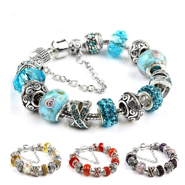 charm bracelets dorp european style women magic bracelet-crystal chain &murano glass bead of girl fashion jewelry, Golden;silver
charm bracelets dorp european style women magic bracelet-crystal chain &murano glass bead of girl fashion jewelry, Golden;silver