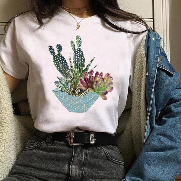 women lady tees print graphic floral cactus plant fashion 90s clothes short sleeve clothing female t shirt womens t-shirt, White
women lady tees print graphic floral cactus plant fashion 90s clothes short sleeve clothing female t shirt womens t-shirt, White