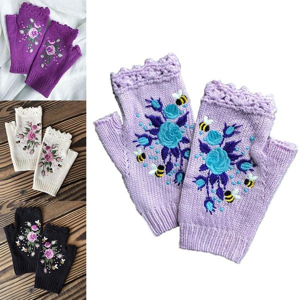 five fingers gloves knitted women 2021 autumn and winter warm fashion reto woolen bee flower embroidery fingerless, Blue;gray
five fingers gloves knitted women 2021 autumn and winter warm fashion reto woolen bee flower embroidery fingerless, Blue;gray