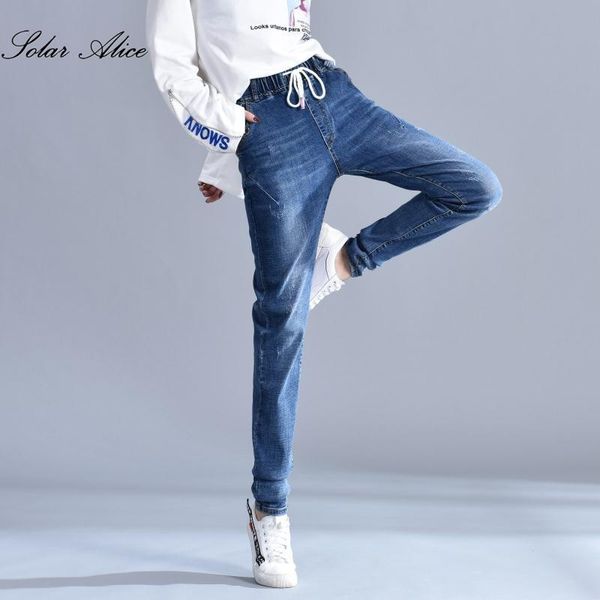 women's jeans 2021 spring autumn harem girls elastic waist lacing band denim pants trouser plus long size, Blue
women's jeans 2021 spring autumn harem girls elastic waist lacing band denim pants trouser plus long size, Blue
