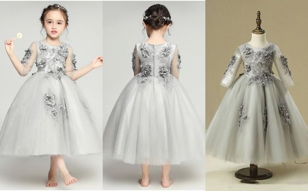 grey tulle long sleeves handmade flowers a line girls pageant dresses jewel neck beads kids girls birthday formal gown, White;blue
grey tulle long sleeves handmade flowers a line girls pageant dresses jewel neck beads kids girls birthday formal gown, White;blue