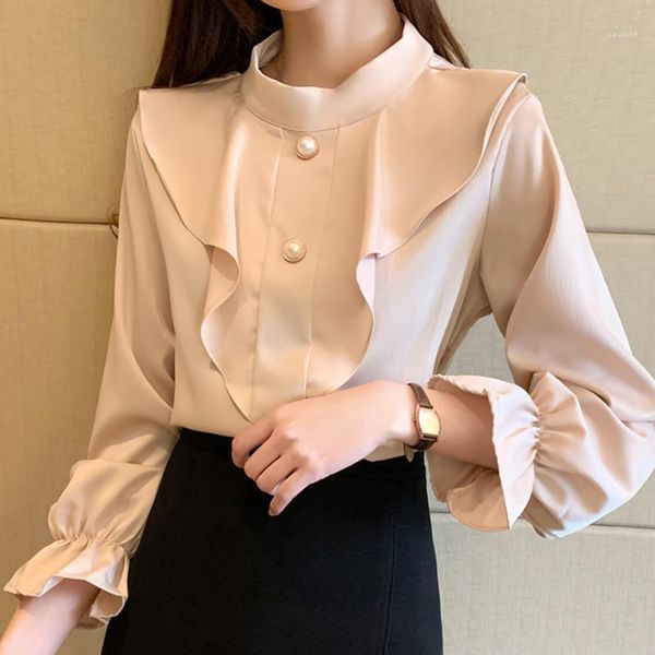 blouse shirt new autumn women ruffled satin shirt stand collar long sleeve white office lady 1
blouse shirt new autumn women ruffled satin shirt stand collar long sleeve white office lady 1
