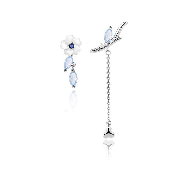 thaya brand silver plated studs chain jasmine stud platinum for women earring season series fine jewelry q1214, Golden;silver
thaya brand silver plated studs chain jasmine stud platinum for women earring season series fine jewelry q1214, Golden;silver