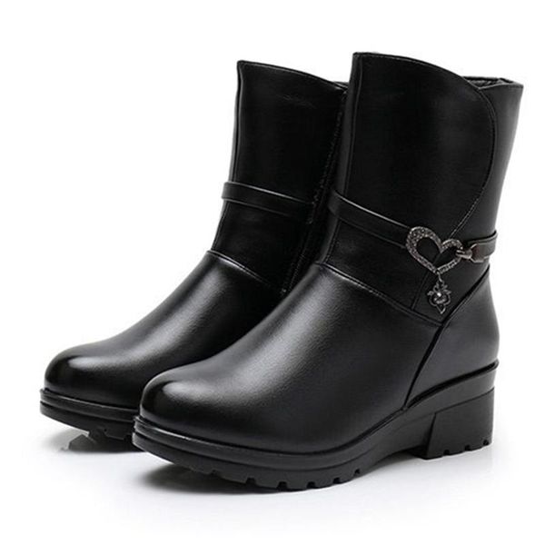 boots winter warm women ankle fur insole genuine split leather handmade sewing heart shape buckle furry casual shoes ladies, Black
boots winter warm women ankle fur insole genuine split leather handmade sewing heart shape buckle furry casual shoes ladies, Black