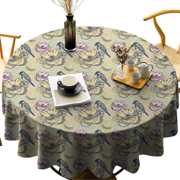 luxurious round table cloth wrinkle resistant flourishing nature theme hand drawn small bird butterfly and blooming flower pattern
luxurious round table cloth wrinkle resistant flourishing nature theme hand drawn small bird butterfly and blooming flower pattern