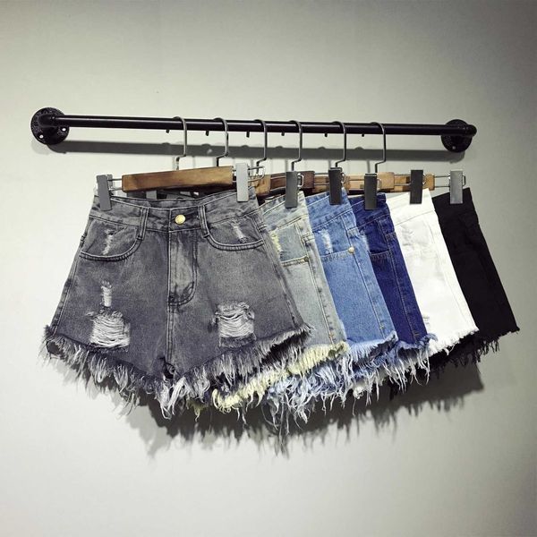 high waist holed denim shorts women's summer tide rough ee wide leg mm200kg loose and fat plus size a pants, White;black
high waist holed denim shorts women's summer tide rough ee wide leg mm200kg loose and fat plus size a pants, White;black