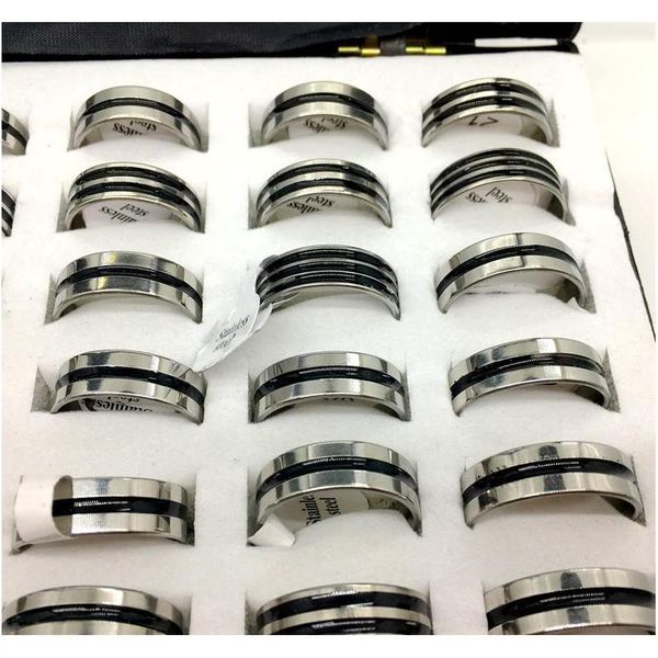 50pcs black stainless steel fashion mens women jewelry ring wedding party gift ri wmtdez whole2019, Silver
50pcs black stainless steel fashion mens women jewelry ring wedding party gift ri wmtdez whole2019, Silver