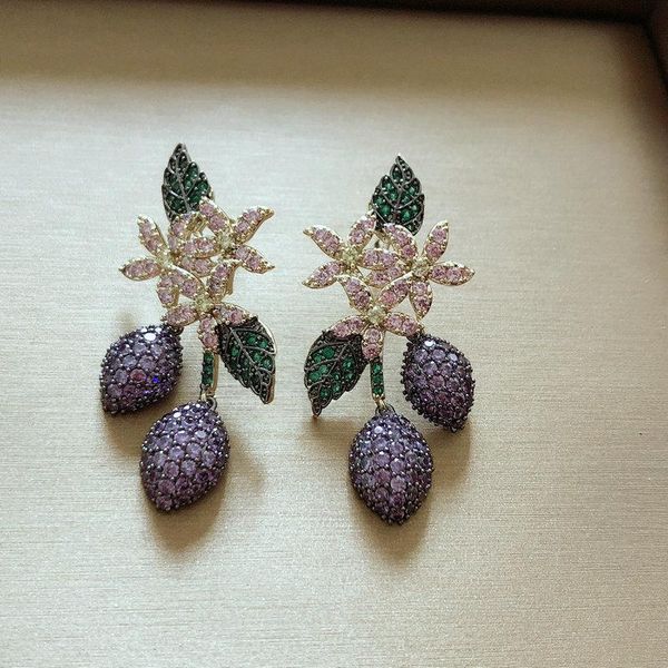 bilincolor fashion green leaf pink flower and purple fruit tassel drop earring for women, Silver
bilincolor fashion green leaf pink flower and purple fruit tassel drop earring for women, Silver