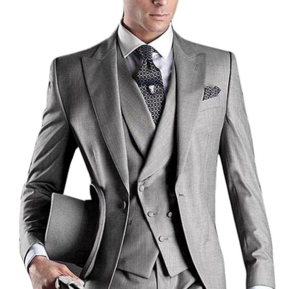 3 pieces grey mens wedding suits plaid terno masculino groom tuxedos tailored suits custom made man evening prom party wear jacket pant vest, Black;gray
3 pieces grey mens wedding suits plaid terno masculino groom tuxedos tailored suits custom made man evening prom party wear jacket pant vest, Black;gray