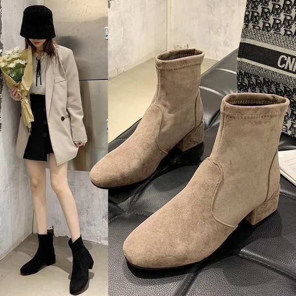 short boots women's autumn and winte temperament boots thick and mid-heel thin leather with versatile personality1, Black
short boots women's autumn and winte temperament boots thick and mid-heel thin leather with versatile personality1, Black