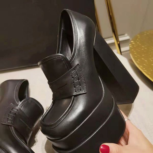 2022 spring womens high block heel pump shoes ladies thick platform luxury designer leather slip on office loafer big size, Black
2022 spring womens high block heel pump shoes ladies thick platform luxury designer leather slip on office loafer big size, Black
