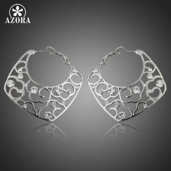 azora white gold color transparent stellux austrian crystal hoop earrings te0053, Golden;silver
azora white gold color transparent stellux austrian crystal hoop earrings te0053, Golden;silver