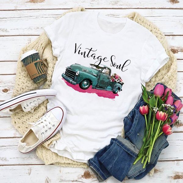 women graphic vintage truck camper flower print summer shirt lady clothes t-shirt womens clothing tee female t shirt, White
women graphic vintage truck camper flower print summer shirt lady clothes t-shirt womens clothing tee female t shirt, White